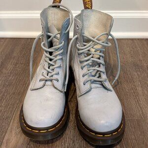 Doc Martens Virginia Leather - Size 6 Womens Light Blue Gray